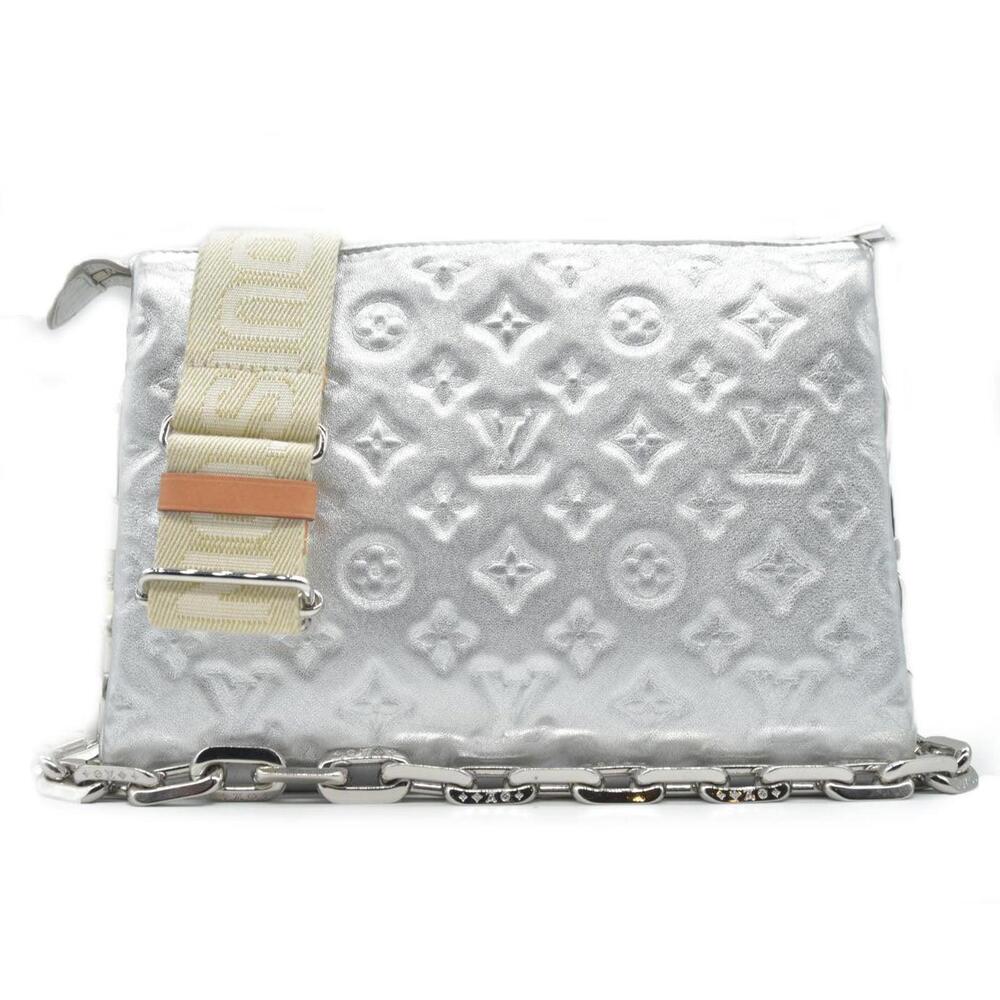 Louis Vuitton Metallic Lambskin Embossed Monogram Coussin PM
